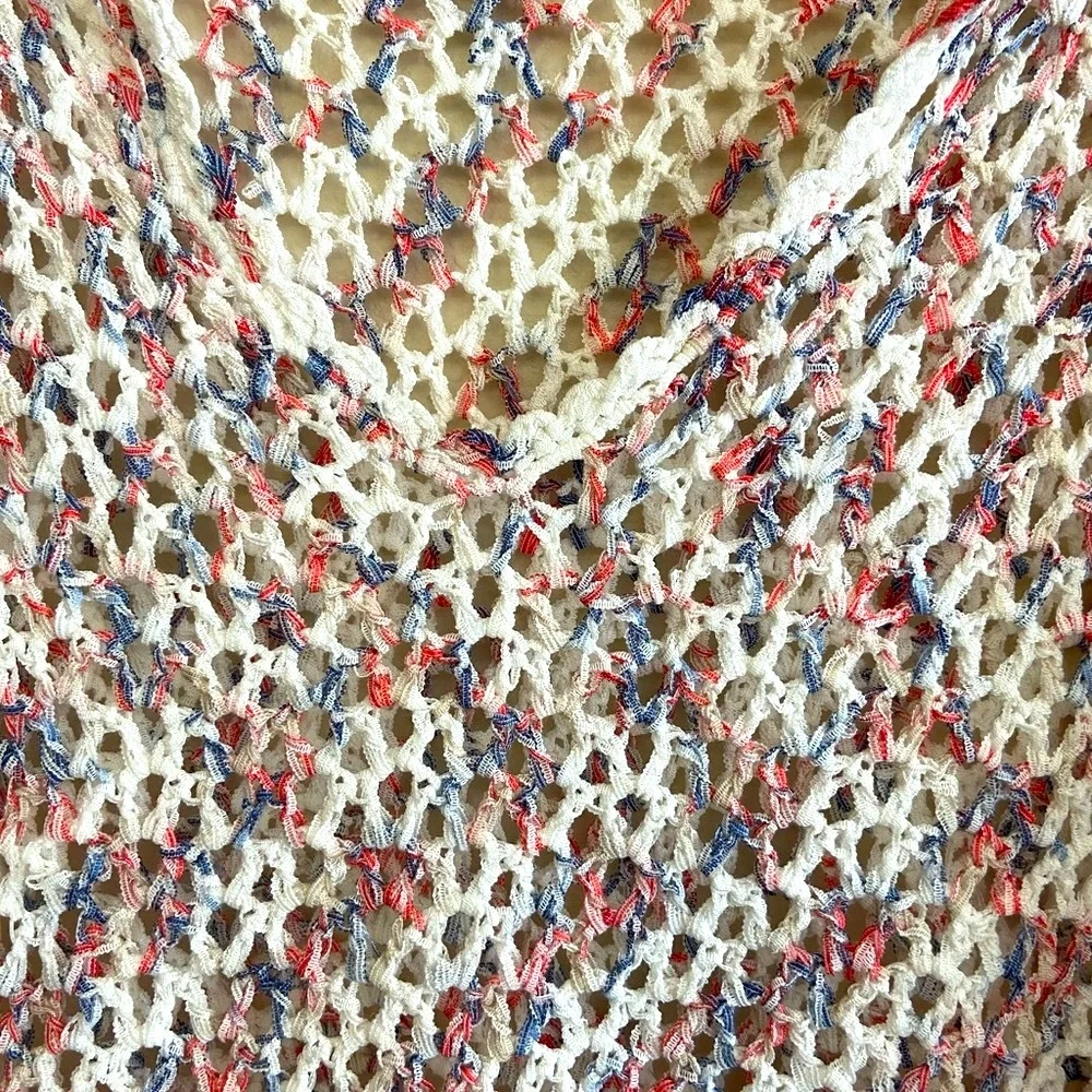 NEW POL Sheer Sexy Fringe Crocheted Tunic - Picture 8 of 9